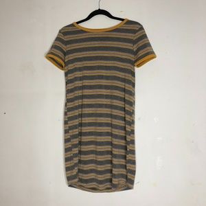 Pink Rose striped t-shirt dress